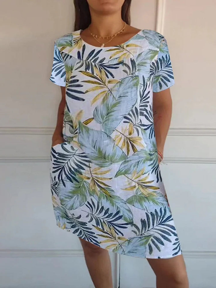 Maya | Breathable Cotton Linen Botanical Summer Dress 9