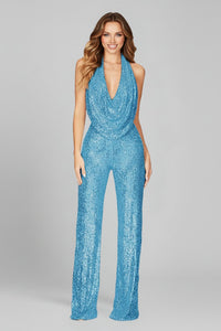 Alessandra | Radiant Sequin Halter Neck Jumpsuit