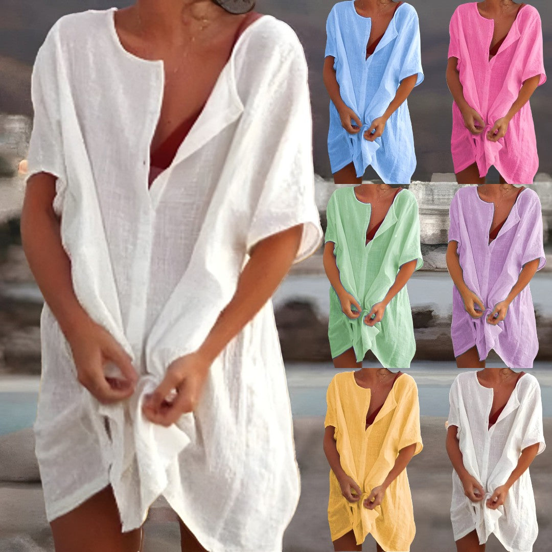 Maya | Round-neck cotton dress 7