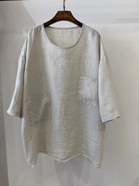 Eleanor | Comfortable And Breathable Linen Patch-Pocket Tunic Top