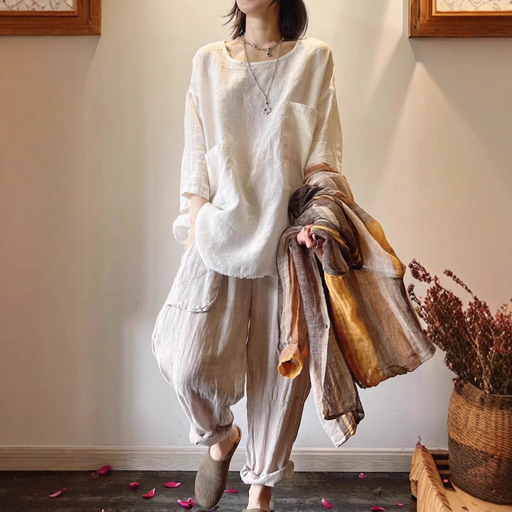Mila | Relaxed Linen Patch Pocket Tunic Tops 1