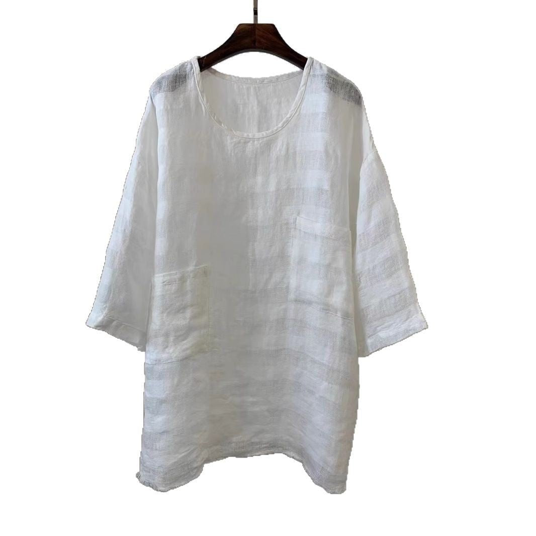 Mila | Relaxed Linen Patch Pocket Tunic Tops 5
