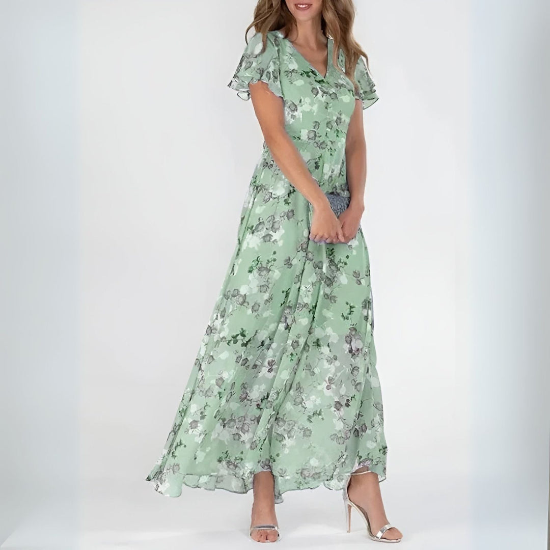 Mila | Romantic Floral V-Neck Maxi Dress 2