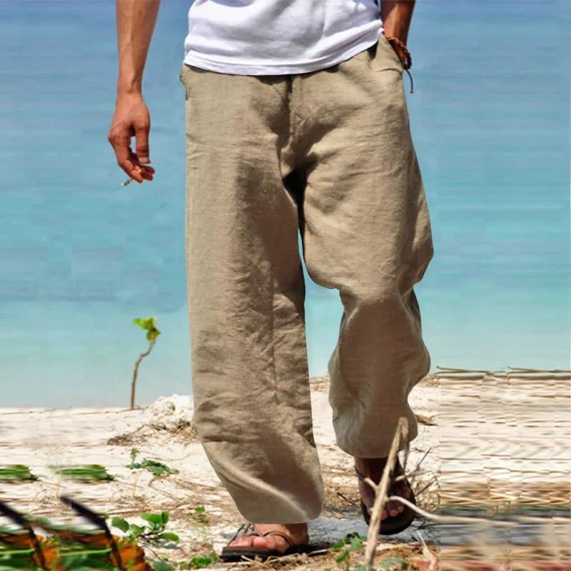 Milan | Men's Linen Pants - Lightweight, Classic Cut Trousers 0