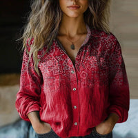 Marcella | Langärmlige Bluse mit Heritage-Print