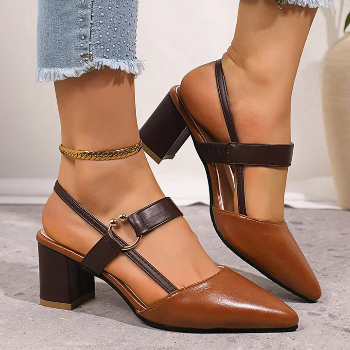 Nadine | Elegant Gold Heels with Premium Leather &amp; Chic Ring Detail 8