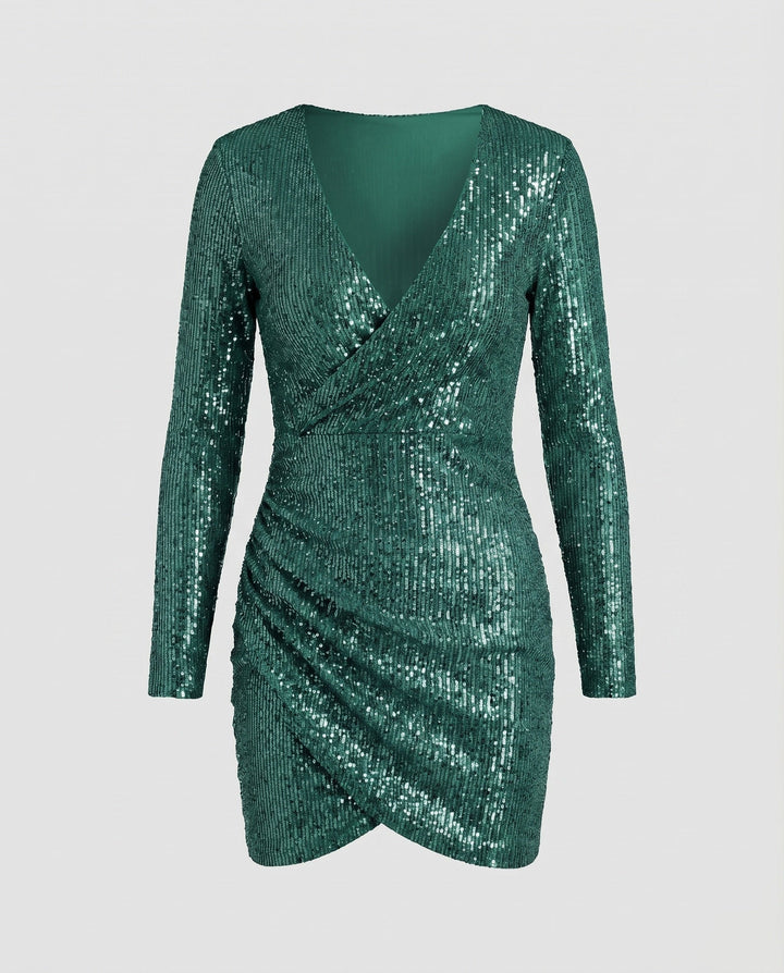 Nova | Wrap Detail Ruffle Bodycon Homecoming Dress 11