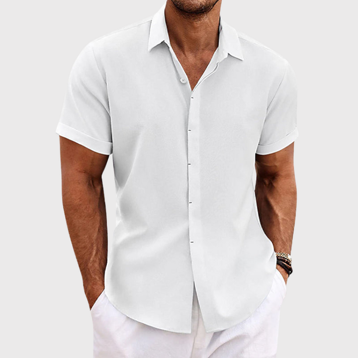 OLIVER | Short-sleeved shirt made of cotton and linen 6
