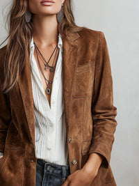 Ava | Luxurious And Tailored Faux Suede Blazer