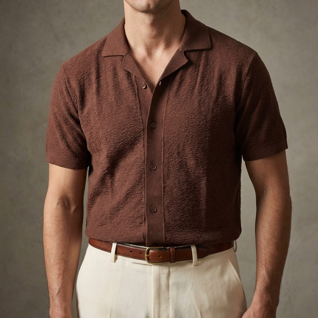 Olivio | Premium Soft Textured Men’s Polo Shirt – Relaxed Fit Camp Collar 1