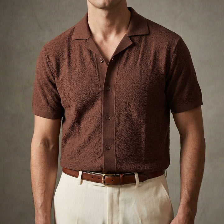 Olivio | Premium Soft Textured Men’s Polo Shirt – Relaxed Fit Camp Collar 1