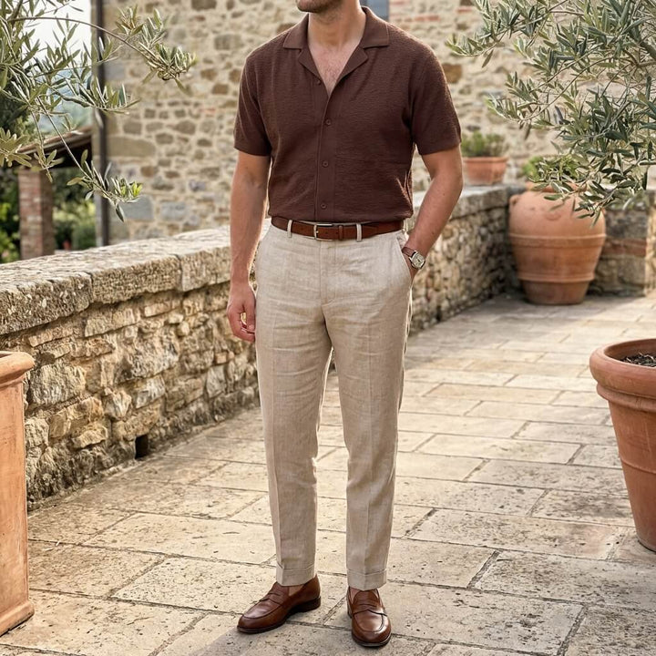 Olivio | Premium Soft Textured Men’s Polo Shirt – Relaxed Fit Camp Collar 3