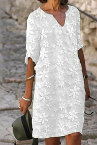 Isabella | Classic and Stylish Floral Lace Midi Dress