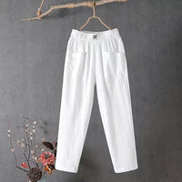 Elise| Weiße Leinenhose für Damen im Casual-Stil