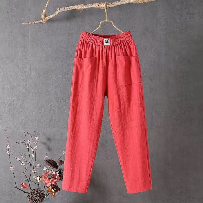 Rebecca | White Linen Women's Trousers 5