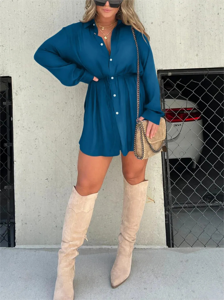 Ruby | Trendy satin romper dress 11