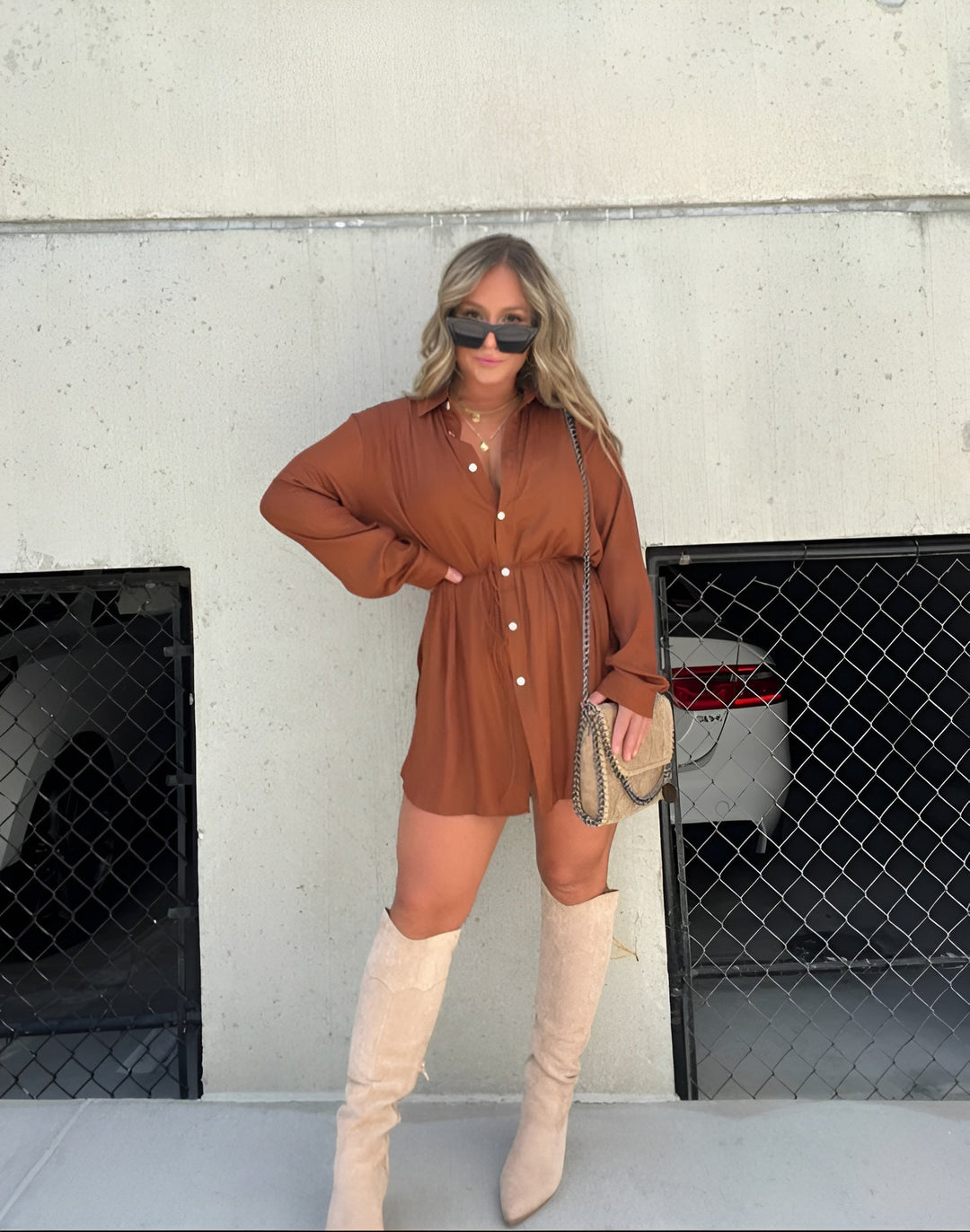 Ruby | Trendy satin romper dress 14