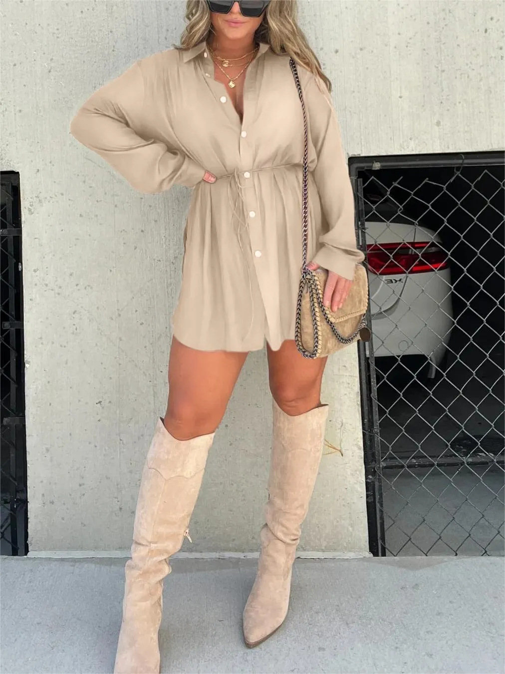 Ruby | Trendy satin romper dress 15