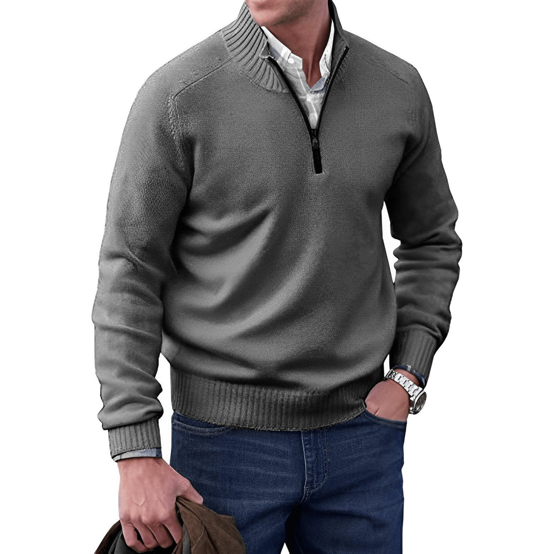 Ryan | Men's Quarter-Zip Knit Pullover Sweater Regular Fit Long Sleeve 6