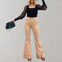 Lila | Stylische Cord-Flared-Hose