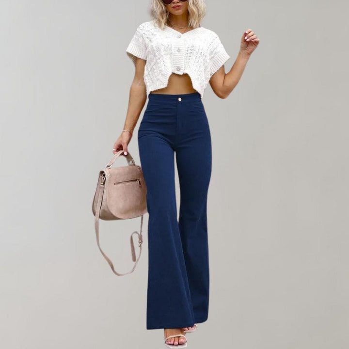 Sarah | Stylish Corduroy Flare Pants 1