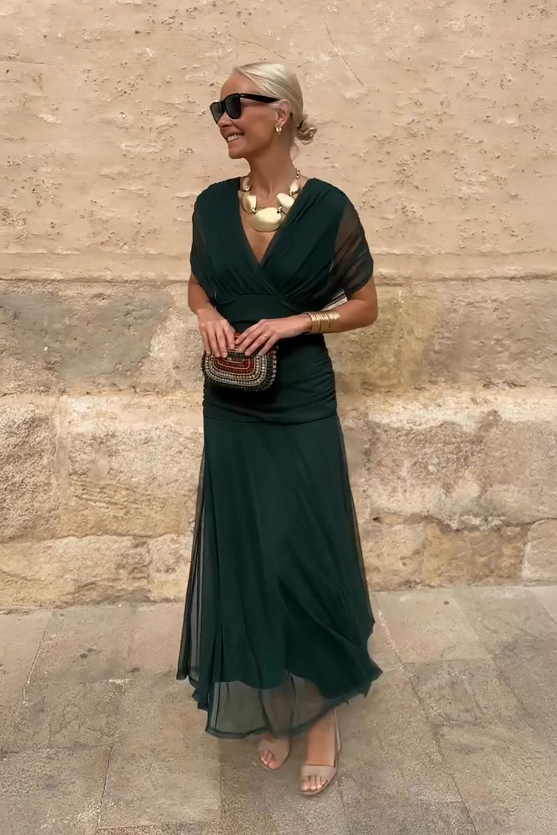Sarina | Elegant Maxi Dress with Sleeves – Flowy Long Dress for Women 0