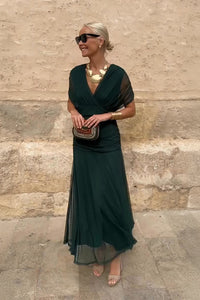 Sabrina | Elegantes und königliches Maxikleid mit V-Ausschnitt