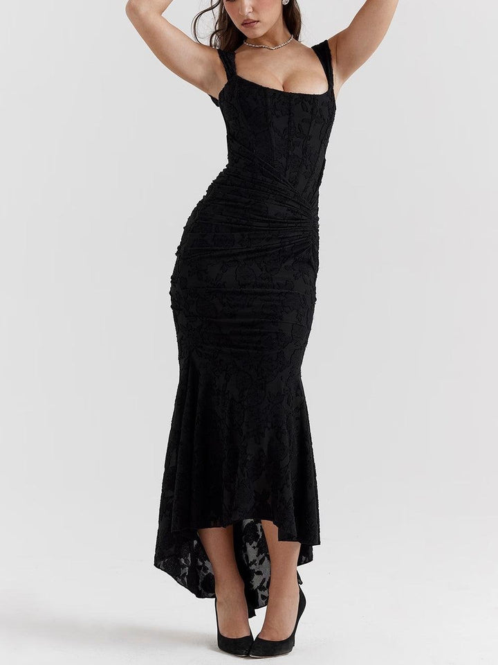Seraphina | Sophisticated Corset Jacquard Lace Mermaid Dress 9