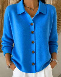 Bella | Refined and Classic Button Collar Knit Cardigan
