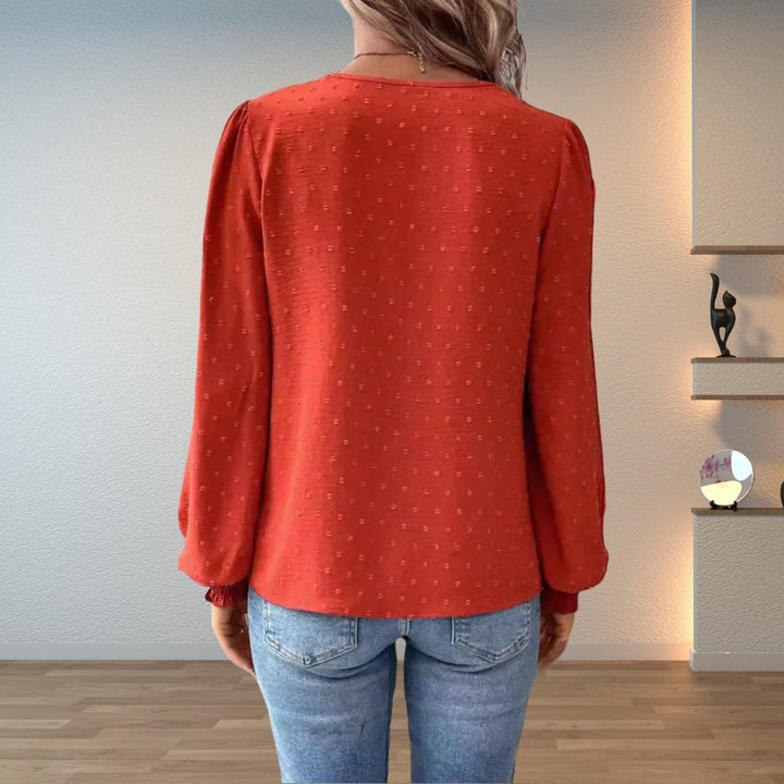 Sophie | Comfortable And Elegant Lace-Bodice Long-Sleeve Blouse 1