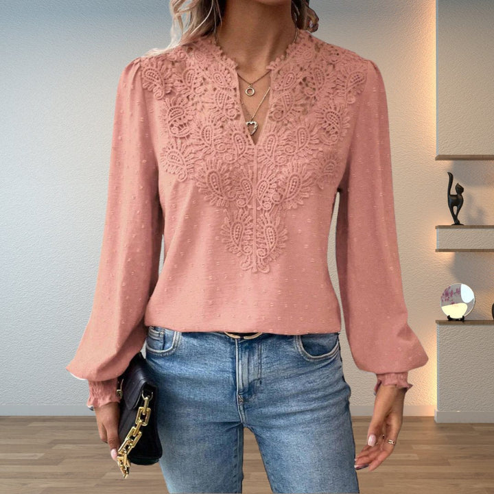 Sophie | Comfortable And Elegant Lace-Bodice Long-Sleeve Blouse 7