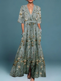 Laura | Anmutiges und anspruchsvolles florales Maxikleid