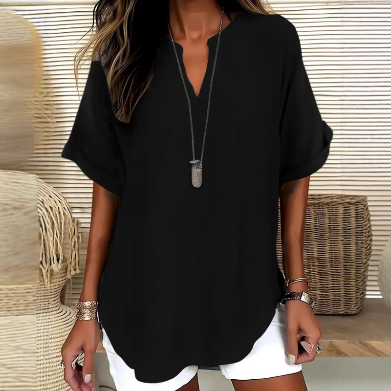 Stella | Effortless And Elegant V-Neck Summer Blouse 0