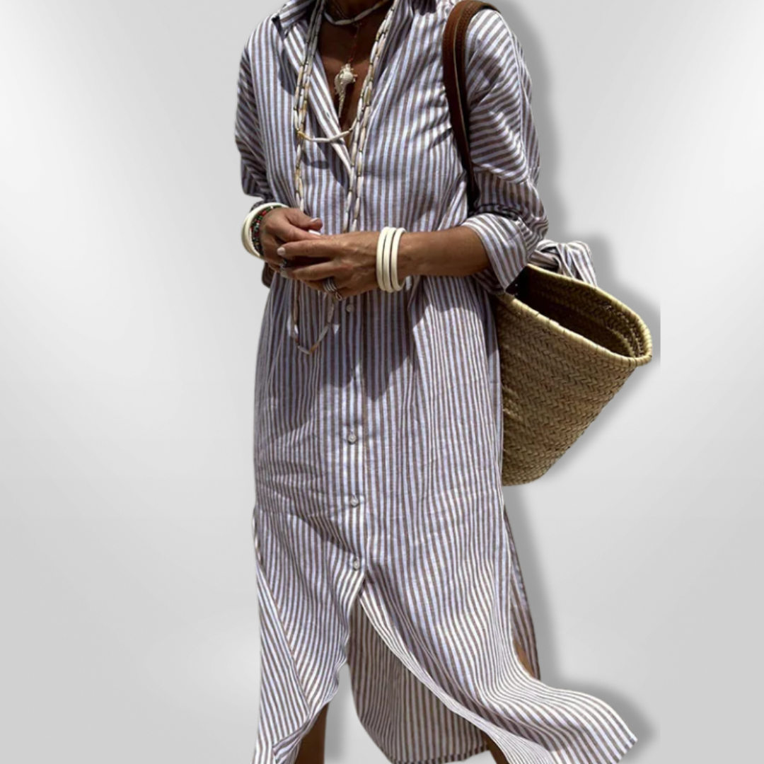 Summer | Striped shirt dress 4