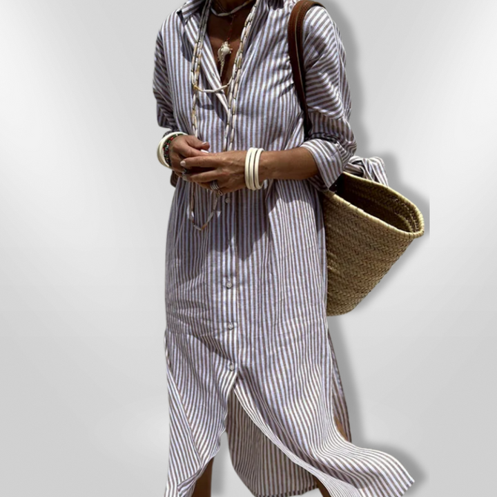 Summer | Striped shirt dress 4