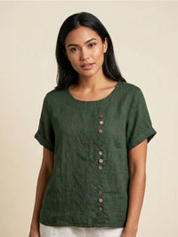 Sofia | Lightweight And Elegant Linen Button Blouse