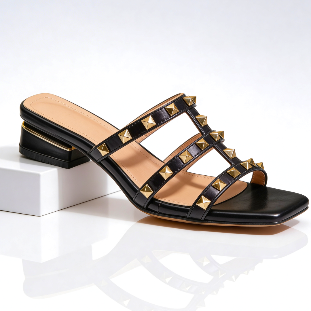 Valentina | Elegant and Comfortable Studded Leather Sandals 0