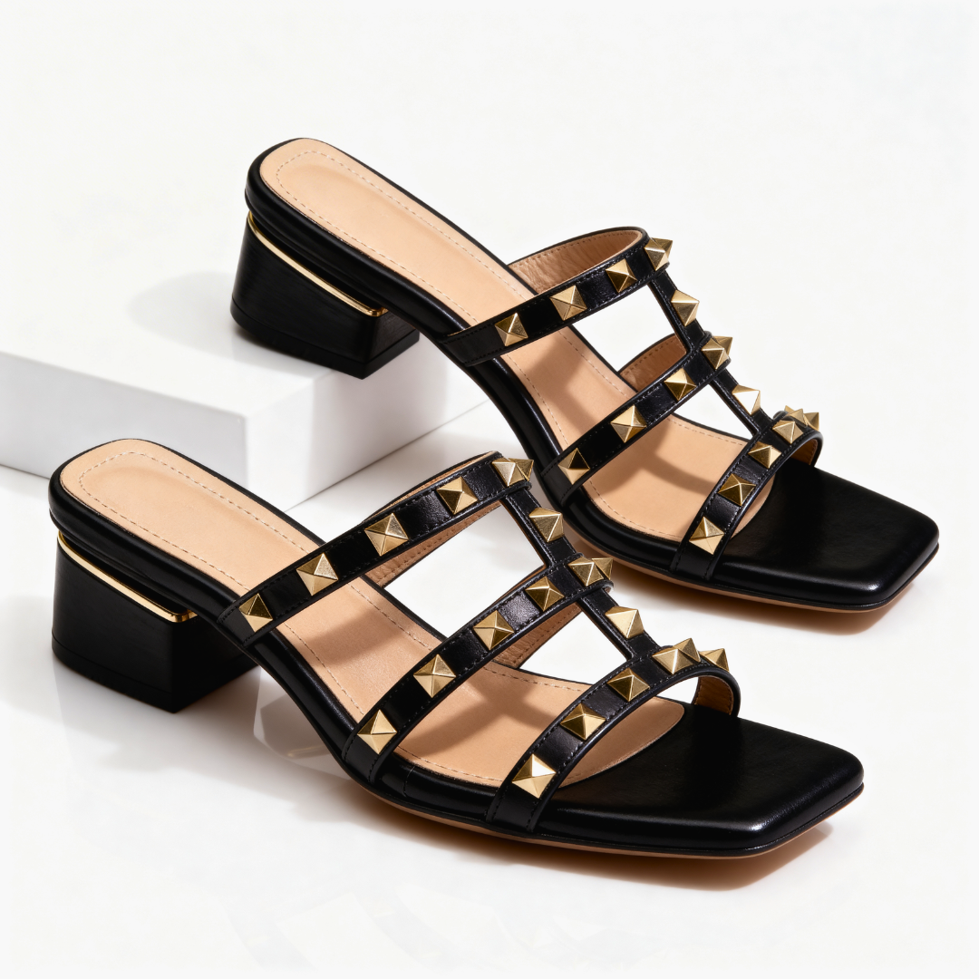 Valentina | Elegant and Comfortable Studded Leather Sandals 3