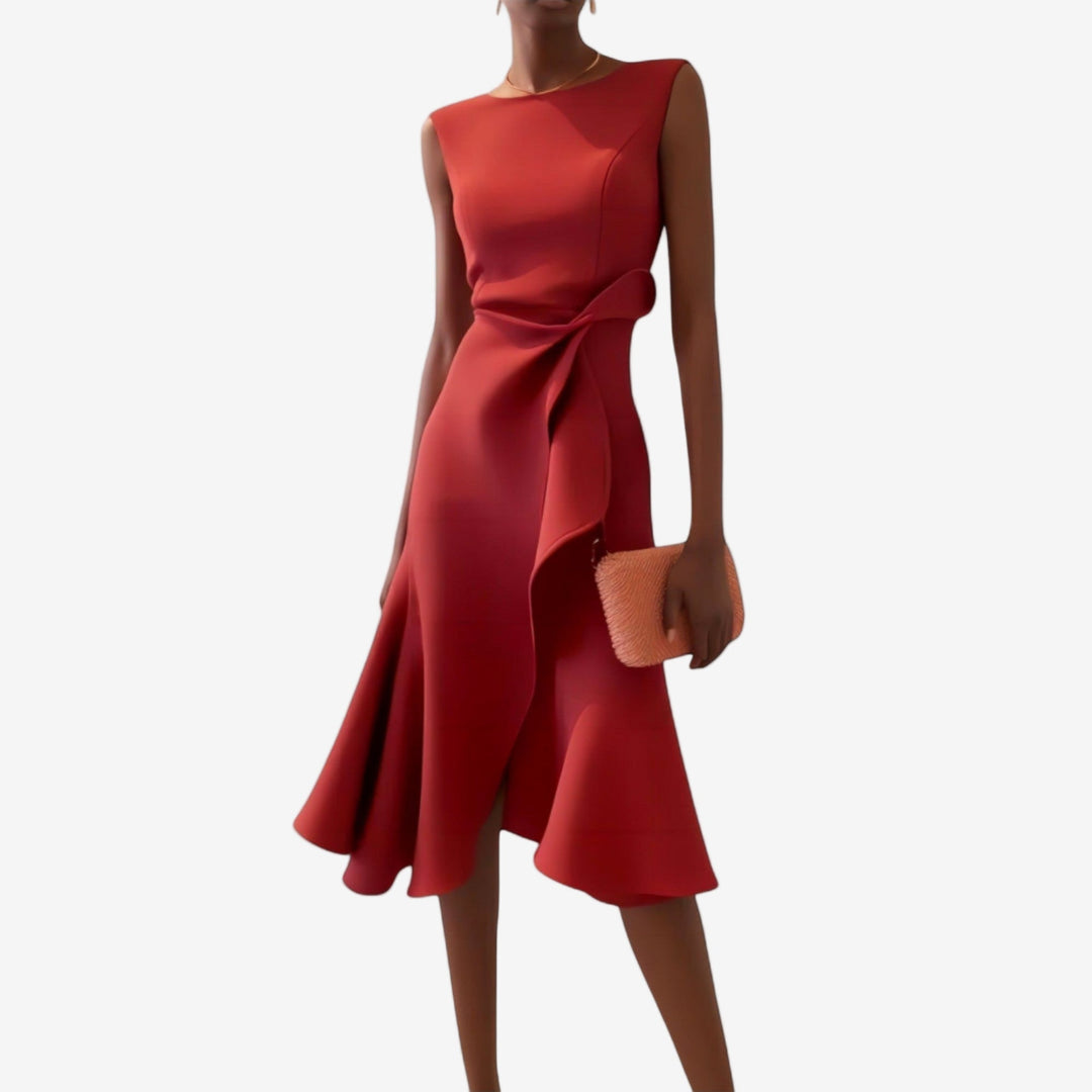 Valentina | Exquisite One Shoulder Midi Dress 0