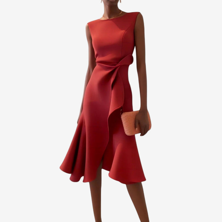 Valentina | Exquisite One Shoulder Midi Dress 0