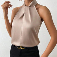 Sophia | Seiden-Top mit Knoten am Hals