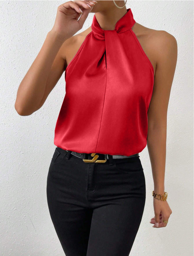 Vanna | Silk Knot Neck Top 12