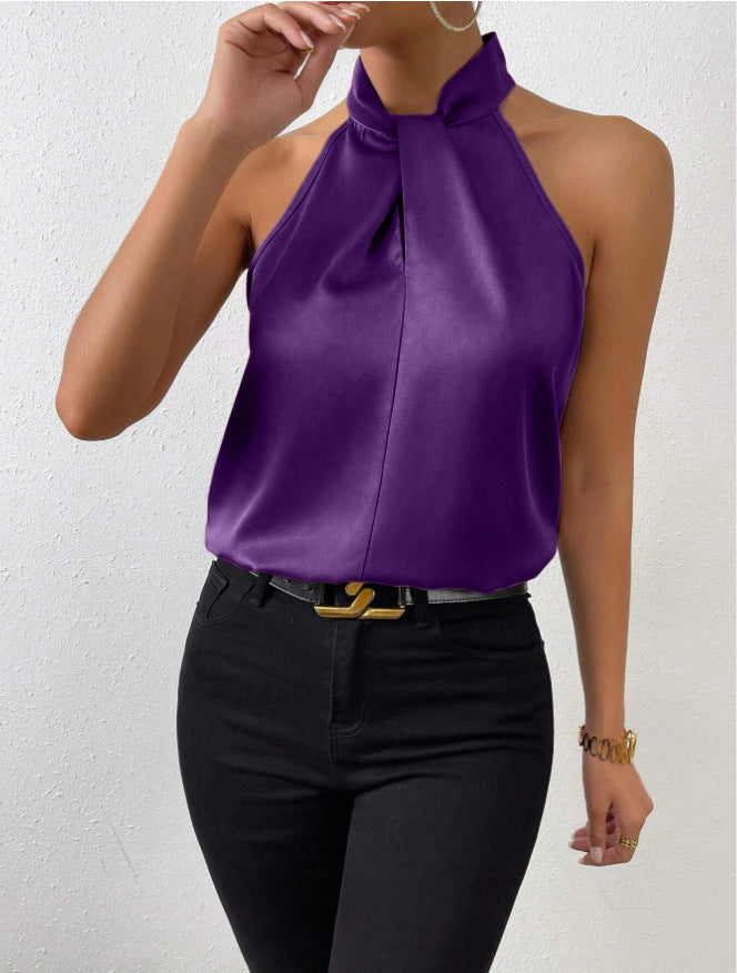 Vanna | Silk Knot Neck Top 17