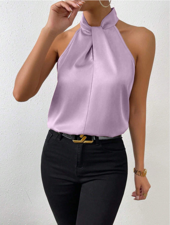 Vanna | Silk Knot Neck Top 18