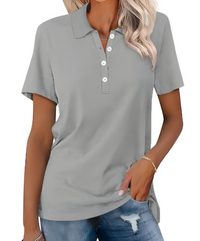 Eliza | Lässiges Polo aus weichem Stoff mit kurzen Ärmeln
