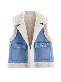 Evelyn | Warm and Cozy Fleece Lined Denim Vest