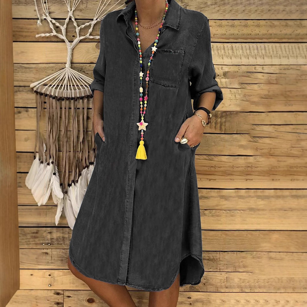 Zara | Timeless Relaxed Fit Denim Shirt Dress 4