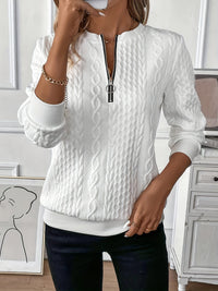 Julia | Stylish And Cozy Cable Knit Zip Sweater