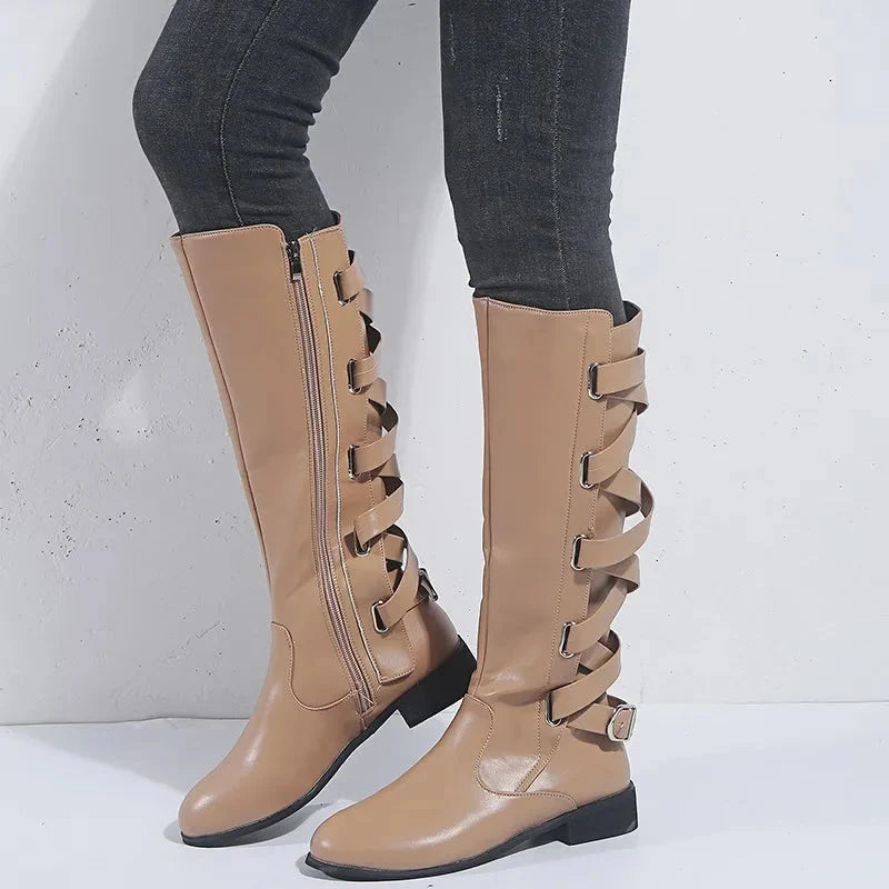 Isabella | Comfortable And Timeless Buckle Riding Knee High Boots