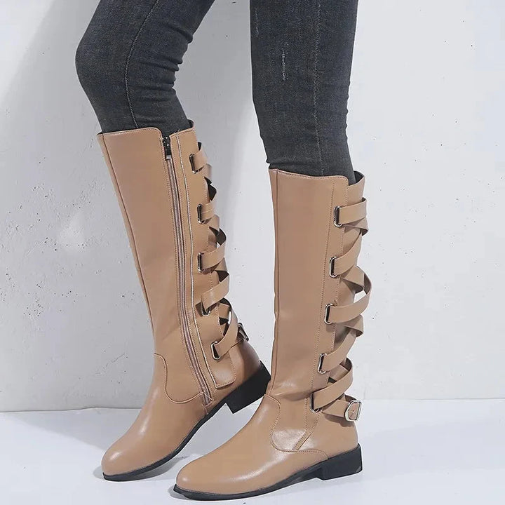 Isabella | Comfortable And Timeless Buckle Riding Knee High Boots